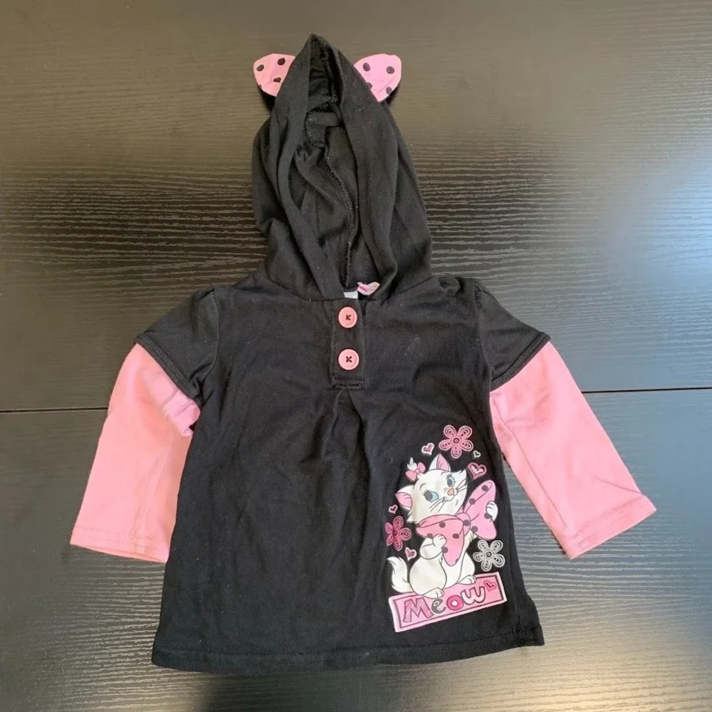 Disney The Aristocats Marie Pink/Black Outfit Set Baby‎ Girl 18 Months